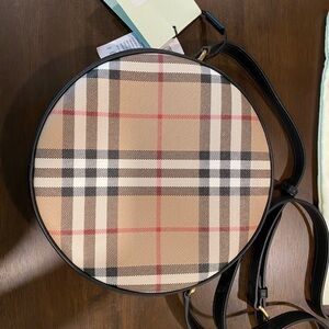 Burberry Louise Vintage Check Round Bag Crossbody